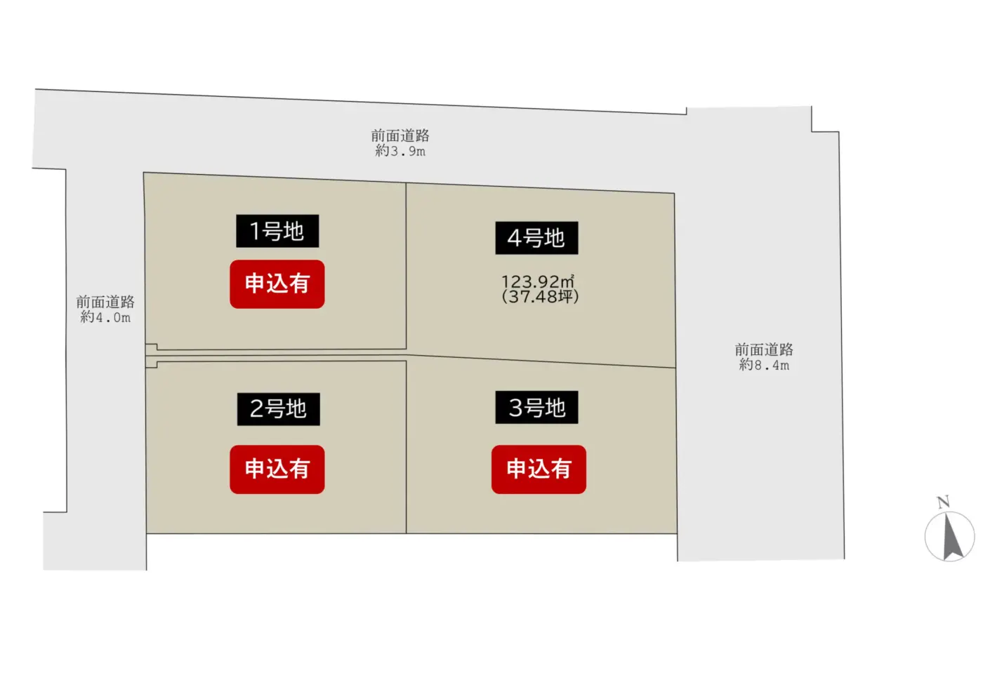 城南区松山一丁目Ⅱ　分譲地や土地ならラプロスの「プロスペリテ」の区画図
